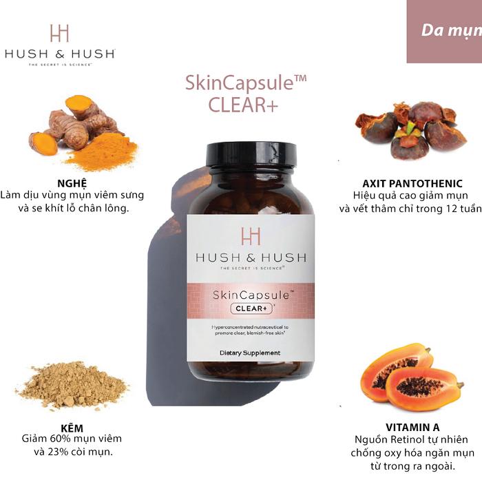 Viên uống ngăn ngừa mụn Hush & Hush SkinCapsule Clear+
