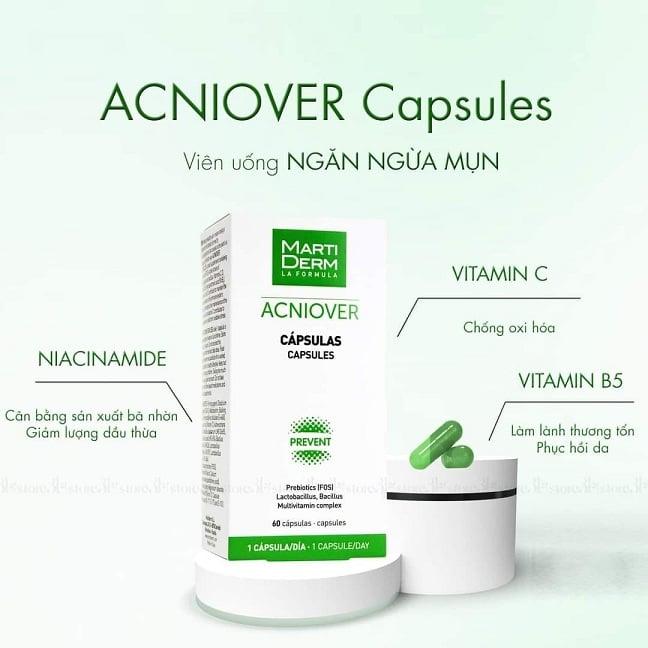Viên uống ngăn ngừa mụn MartiDerm Acniover Capsules