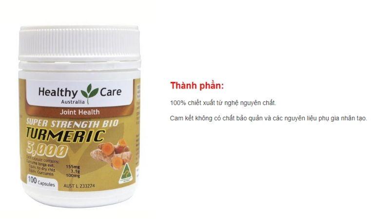 Viên uống tinh chất nghệ Healthy Care Turmeric 3000