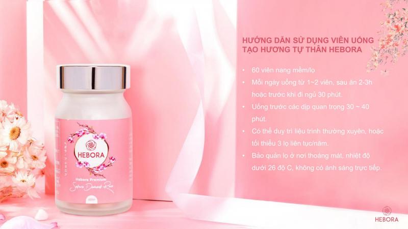 Viên uống tỏa hương Hebora Premium Sakura Damask Rose