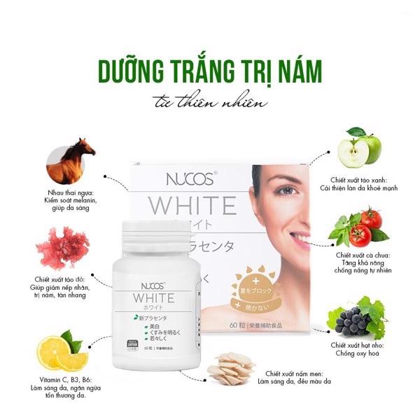 Viên uống trắng da giảm thâm nám chống nắng Nucos White
