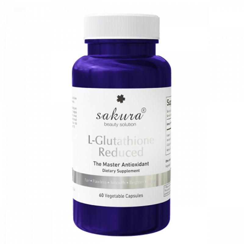 Viên uống trắng da chống lão hóa Sakura White Advance L-Glutathione.