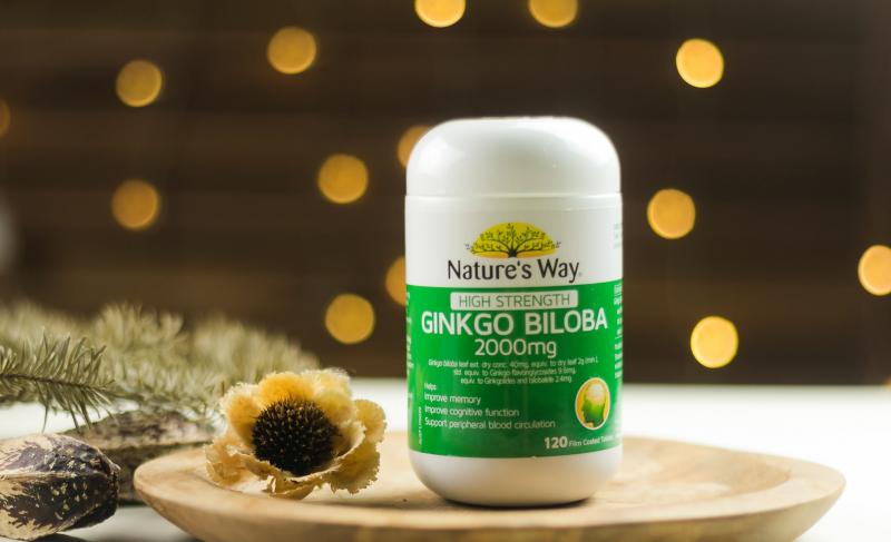 Viên uống tuần hoàn não Nature's Way High Strength Ginkgo Biloba tăng cường trí nhớ 2000mg