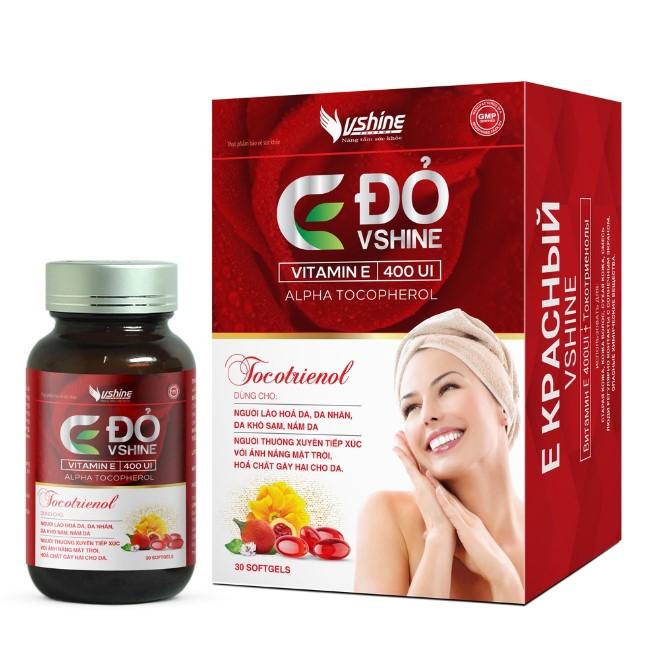 Viên uống Vitamin E đỏ VShine - Ngăn ngừa lão hóa, giúp làn da sáng khỏe