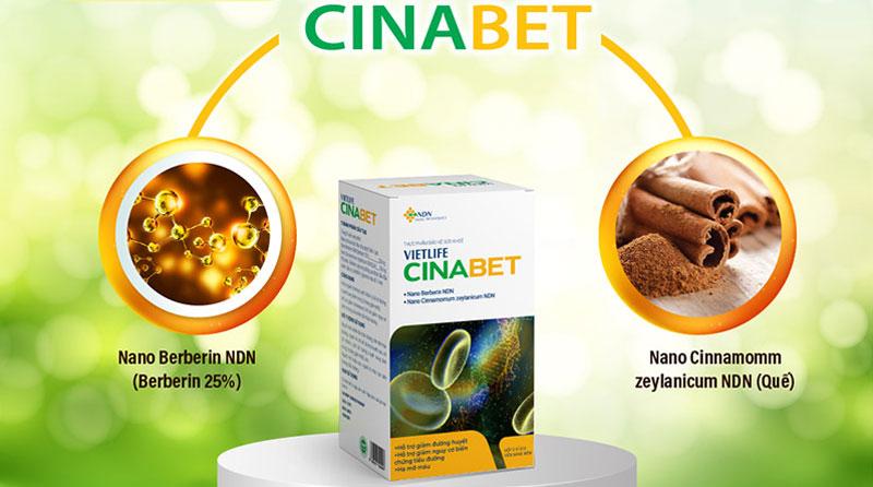 Vietlife Cinabet 30 viên - Đột phá nano dược liệu hỗ trợ giảm mỡ máu, đường huyết