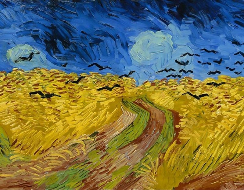 Đồng lúa mỳ với những con quạ, tháng 7 năm 1890, Bảo tàng Van Gogh, Amsterdam. Đây được cho là bức tranh cuối cùng của ông
