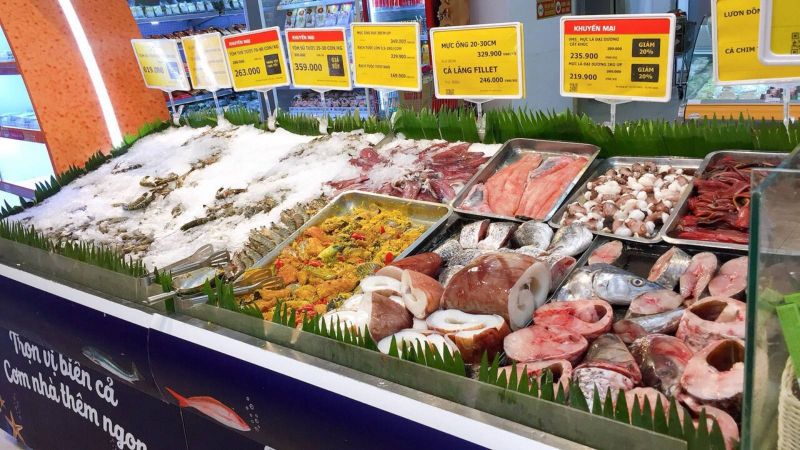 Gian hàng hải sản tại Winmart