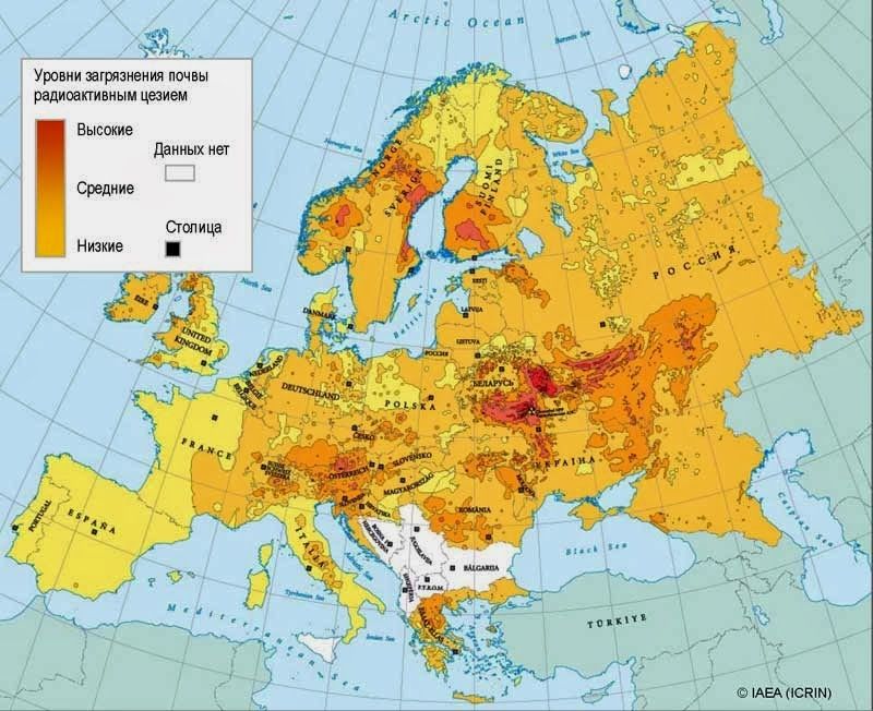 Phạm vi ảnh hưởng của vụ nổ hạt nhân ở Chernobyl