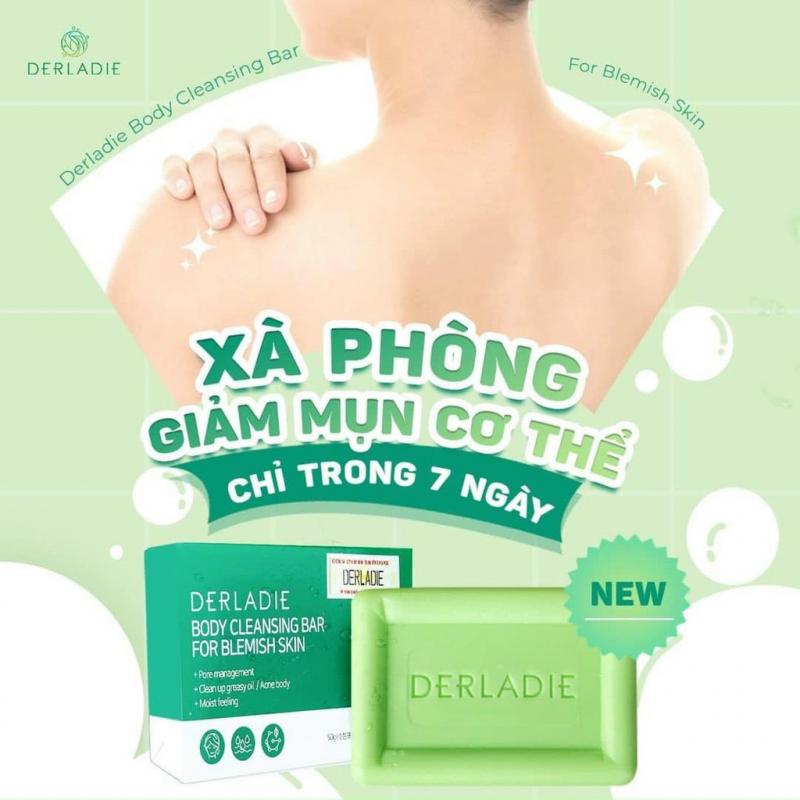 Xà phòng tắm giảm mụn lưng cơ thể Derladie Body Cleansing Bar Blemish Skin