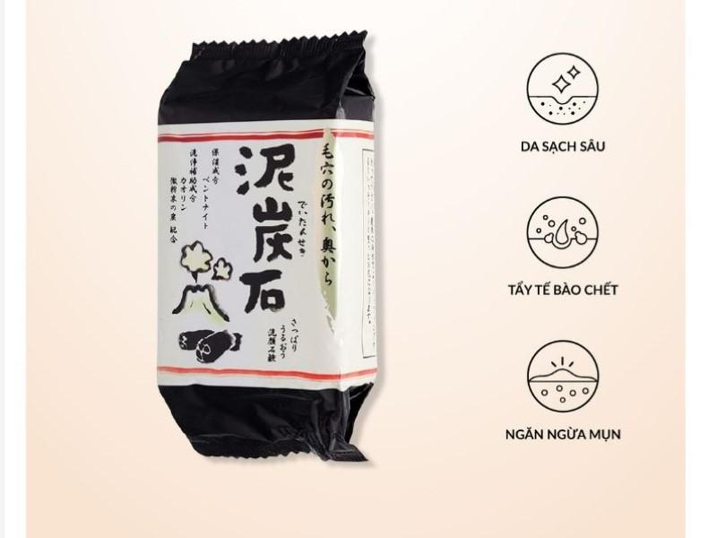 Xà phòng rửa mặt chiết xuất than và bùn Pelican Deitanseki Facial Soap