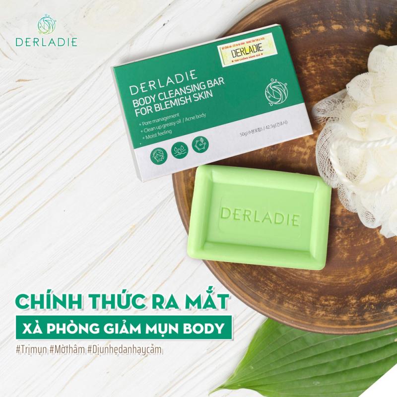 Xà phòng tắm giảm mụn lưng cơ thể Derladie Body Cleansing Bar Blemish Skin