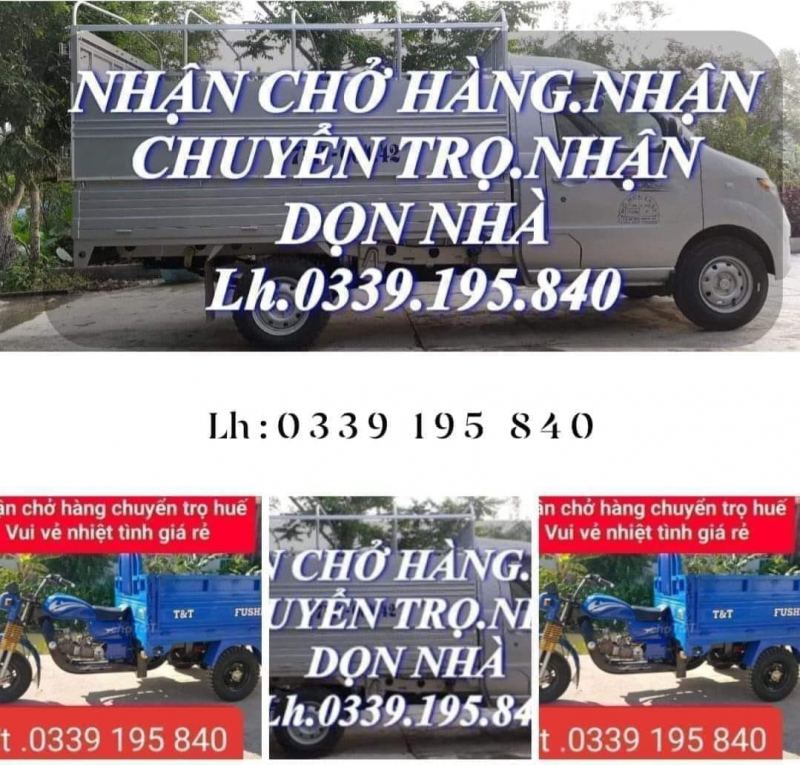 Xe chở hàng chuyển nhà chuyển trọ dọn văn phòng tại Huế