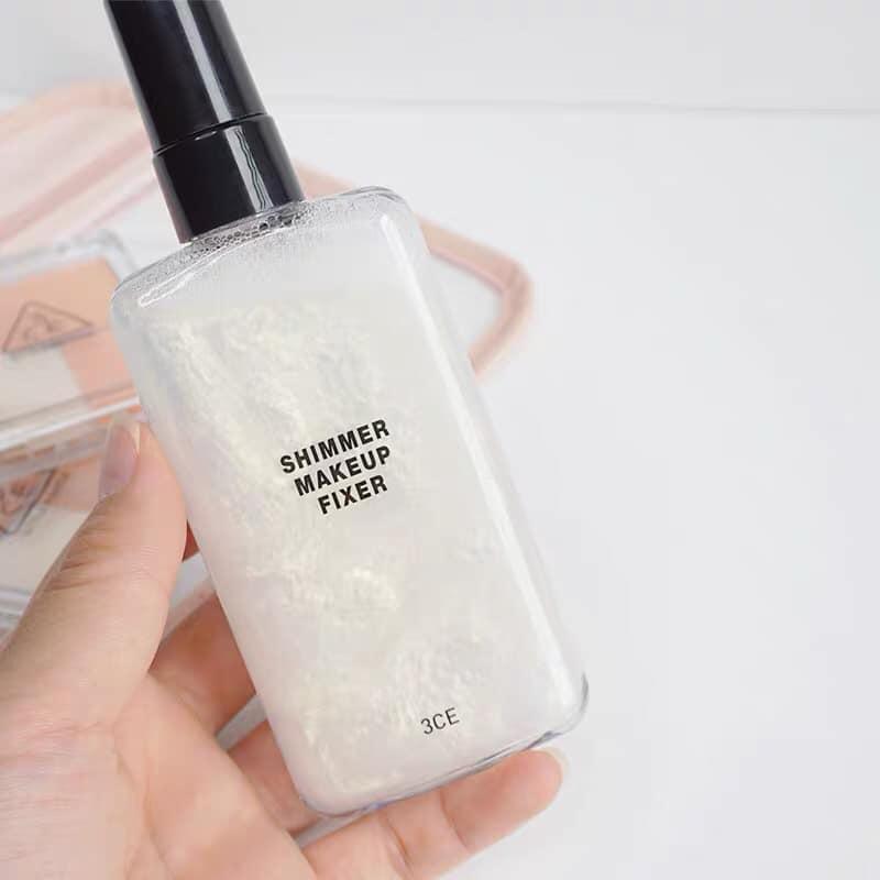 Xịt cố định lớp trang điểm 3CE Shimmer Makeup Fixer