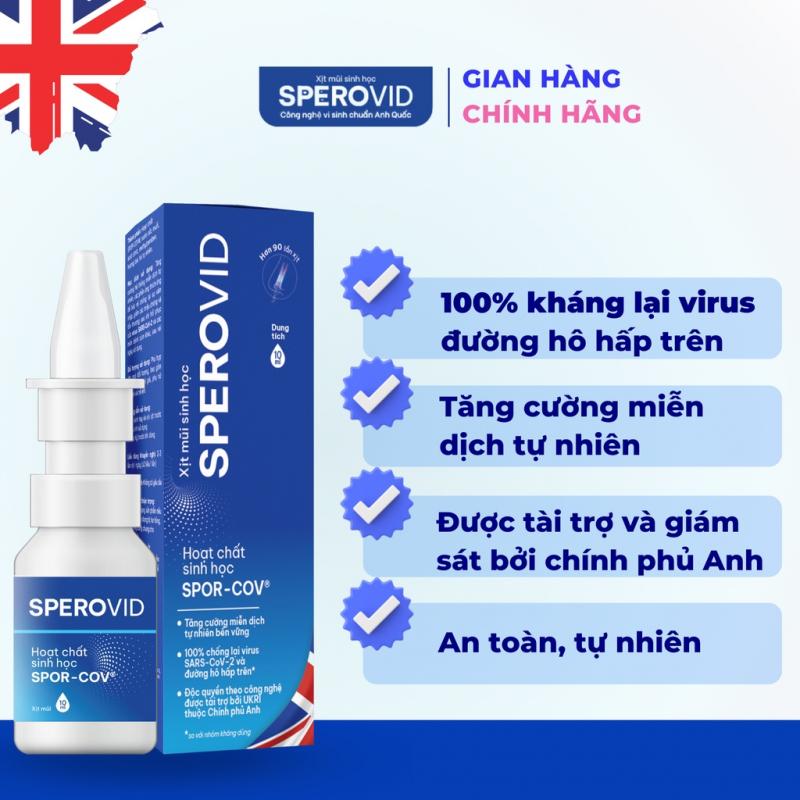 Xịt mũi sinh học Sperovid cho người lớn 10ml