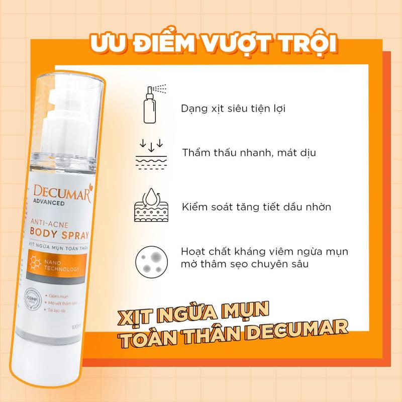 Xịt ngừa mụn lưng Decumar