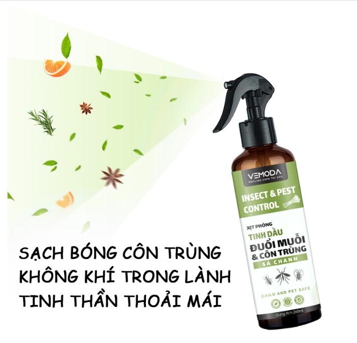 Xịt phòng tinh dầu sả chanh Vemoda làm thơm phòng, đuổi muỗi và côn trùng hiệu quả