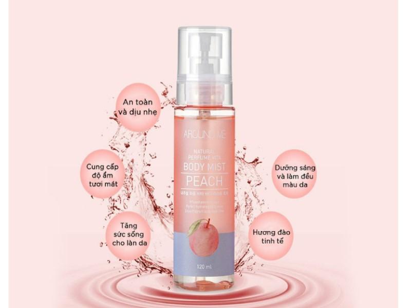 Xịt thơm dưỡng da toàn thân hương đào Around Me Vita Body Mist Peach