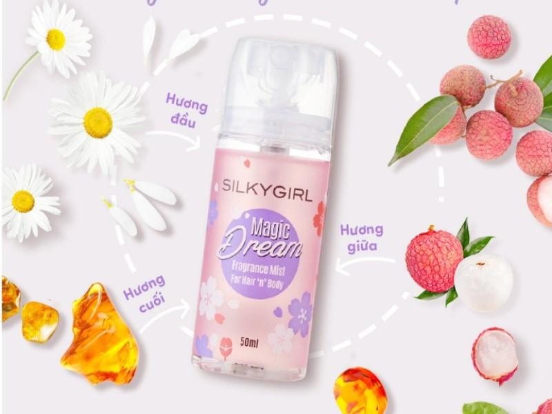 Xịt thơm toàn thân và tóc Silkygirl Fragrance Mist Hair And Body 50 ml
