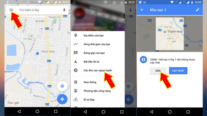 Xóa dữ liệu Offiline của Google Maps hoặc chuyển sang thẻ nhớ