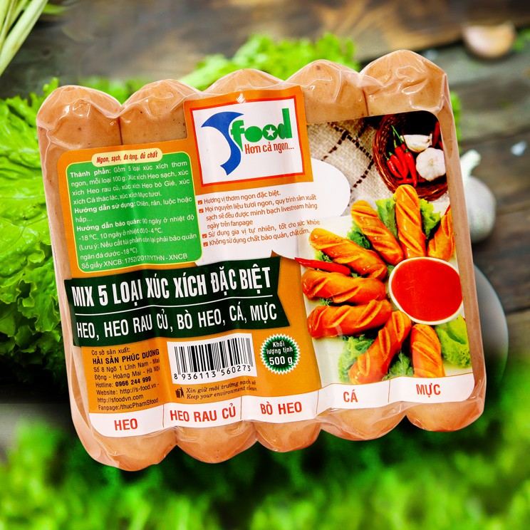 5 loại xúc xích đặc biệt có trong 1 gói.
