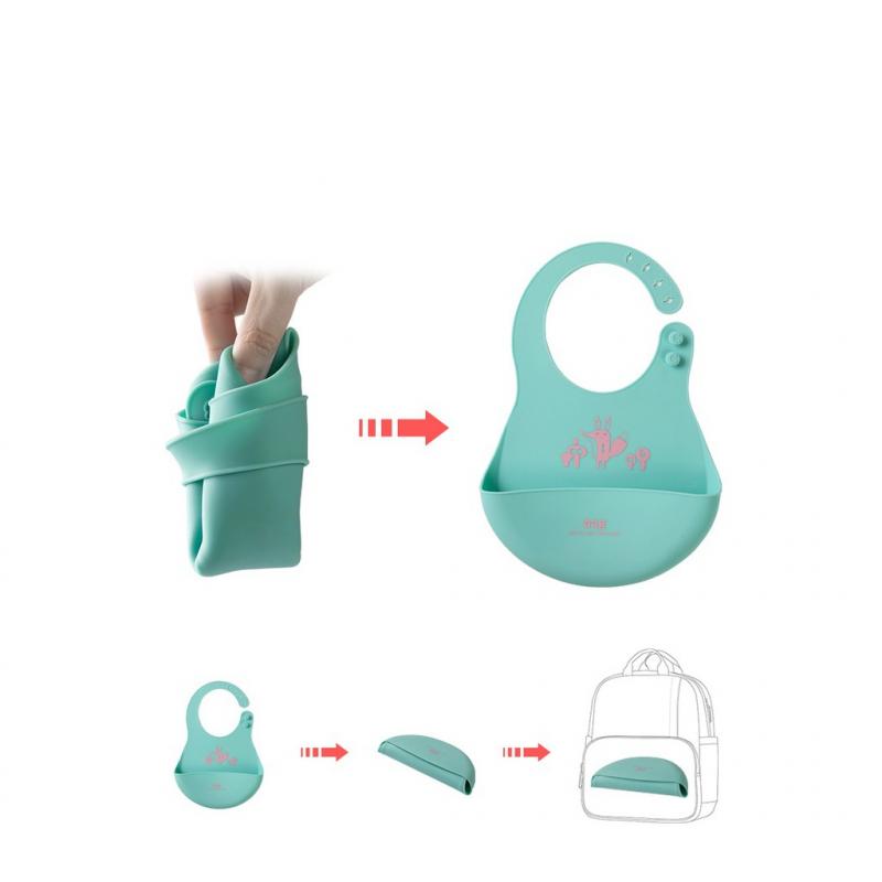 Yếm ăn dặm AAG320 yếm ăn dặm có máng silicone an toàn tiện lợi cho bé