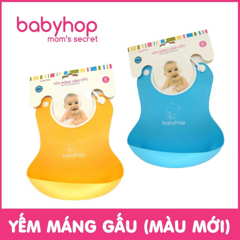 Yếm ăn dặm yếm máng chống rơi vãi Babyhop yếm nhựa mềm PP/TPE an toàn cho bé 4 màu lựa chọn