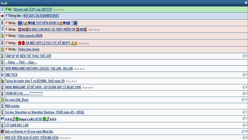 Forum Cá Độ Asianbookie