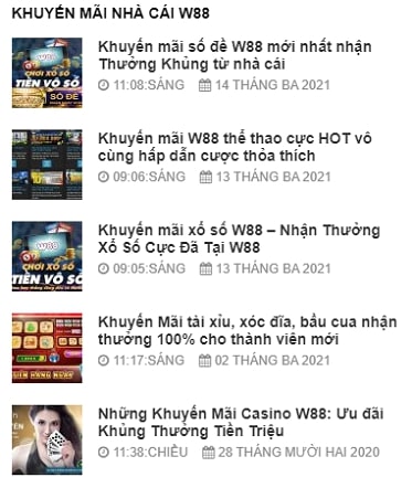 Cập Nhật Thông Tin Khuyến Mãi W88 Từ W88 TNTC